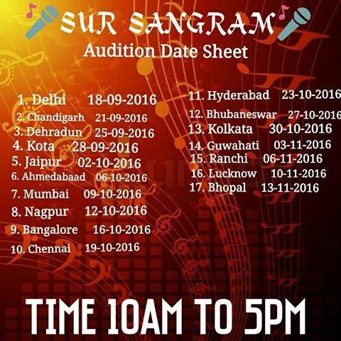 Sur Sangram season 4 2016 Auditions Details